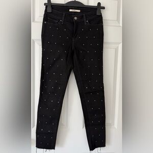 Levi's Black Skinny Jeans with Studded Details